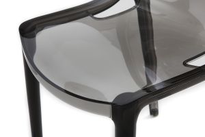 Chaises design empilables gris transparent intérieur - extérieur (lot de 2) YZEL
