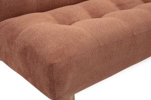 Canapé convertible scandinave 3 places en tissu chenille terre brûlée et bois clair YUMI