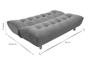 Canapé convertible scandinave 3 places en tissu chenille terre brûlée et bois clair YUMI