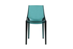Chaises design empilables bleu pétrole transparent  intérieur - extérieur (lot de 2) YZEL