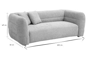 Canapé 3 places en tissu effet velours texturé beige JOYA