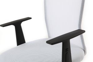 Fauteuil de bureau à roulettes design en mesh blanc et acier chromé PLUZ