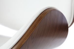 Sgabello da bar design bianco e legno WALNUT