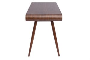Bureau avec rangements 2 tiroirs vintage bois foncé noyer L120 cm BJORG