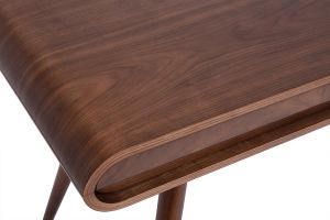 Bureau avec rangements 2 tiroirs vintage bois foncé noyer L120 cm BJORG