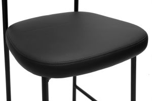 Tabourets de bar fixes noirs H65 cm (lot de 2) BREKA