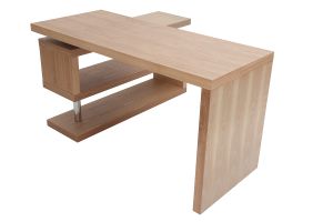 Bureau modulable design en bois clair chêne L140-214 cm MAX