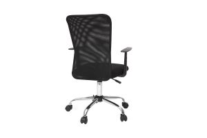 Fauteuil de bureau à roulettes design en mesh noir et acier chromé PLUZ