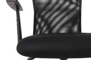 Fauteuil de bureau à roulettes design en mesh noir et acier chromé PLUZ