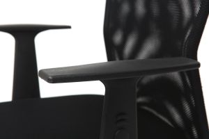 Fauteuil de bureau à roulettes design en mesh noir et acier chromé PLUZ