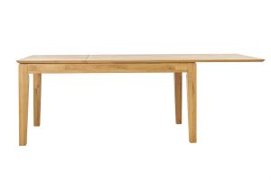 Table à manger extensible rectangulaire en bois clair chêne massif L160-220 cm YULIA