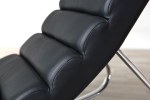 Rocking chair design noir et acier chromé TAYLOR