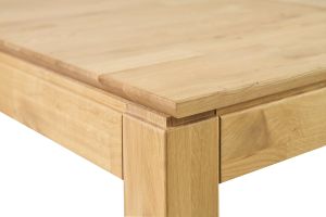 Table à manger extensible rectangulaire en bois clair chêne massif L160-220 cm YULIA
