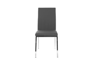 Chaises design gris et métal acier chromé (lot de 2) SIMEA