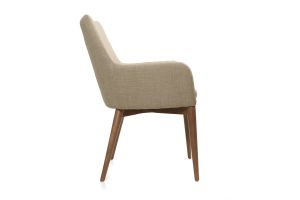 Chaises en tissu beige et bois foncé (lot de 2) SHANA