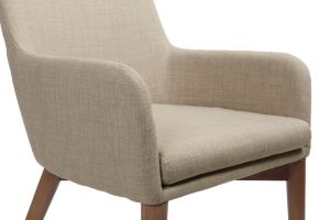 Chaises en tissu beige et bois foncé (lot de 2) SHANA