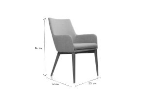 Chaises en tissu beige et bois foncé (lot de 2) SHANA