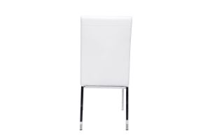 Chaises design blanc et acier chromé (lot de 2) SIMEA