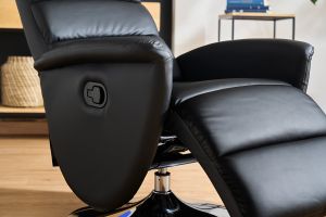 Fauteuil relax manuel noir NELSON