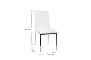 Chaises design blanc et acier chromé (lot de 2) SIMEA