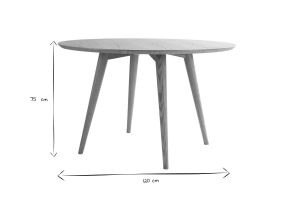 Table à manger ronde frêne D120 cm LIVIA