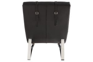 Chaise longue design noir et acier chromé BARTY