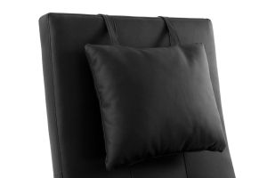 Chaise longue design noir et acier chromé BARTY