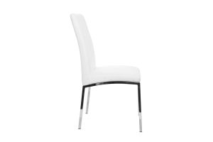 Chaises design blanc et acier chromé (lot de 2) SIMEA