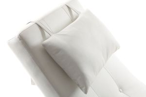 Chaise longue design blanc et acier chromé BARTY