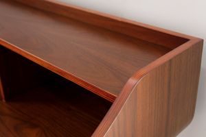 Bureau avec rangements vintage bois foncé L120 cm NORDECO