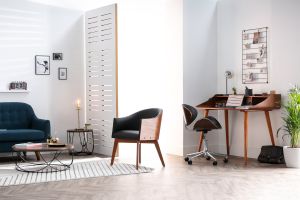 Bureau avec rangements vintage bois foncé L120 cm NORDECO