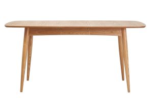Table à manger extensible rectangulaire en bois clair L130-160 cm NORDECO