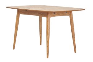 Table à manger extensible rectangulaire en bois clair L130-160 cm NORDECO