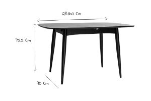 Table à manger extensible rectangulaire en bois clair L130-160 cm NORDECO