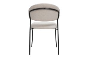 Chaises en tissu effet velours texturé beige et métal noir (lot de 2) BENTA