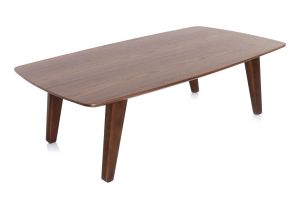 Table basse rectangulaire vintage bois foncé noyer L120cm FIFTIES
