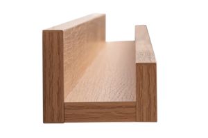 Support mural cadres photos - étagère linéaire en bois clair chêne L120 cm LINEA