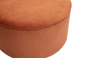 Pouf rond en velours côtelé terre brûlée D70 cm PAUL