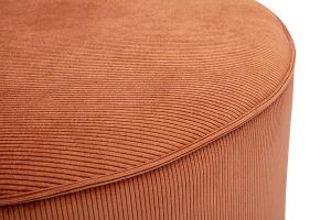 Pouf rond en velours côtelé terre brûlée D70 cm PAUL