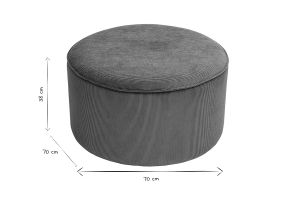 Pouf rond en velours côtelé terre brûlée D70 cm PAUL