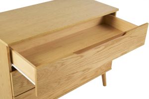 Commode scandinave bois clair chêne 3 tiroirs L90 cm FELIX