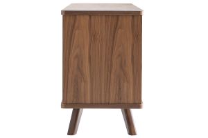 Buffet vintage en bois noyer 2 portes 3 tiroirs L160 cm FIFTIES