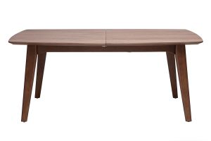 Table extensible rallonges intégrées rectangulaire en bois foncé noyer L180-230 cm FIFTIES