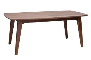Table extensible rallonges intégrées rectangulaire en bois foncé noyer L180-230 cm FIFTIES