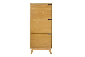 Buffet haut scandinave bois clair hévéa L60 cm LEENA