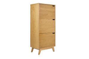 Buffet haut scandinave bois clair hévéa L60 cm LEENA