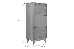 Buffet haut scandinave bois clair hévéa L60 cm LEENA