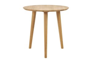 Tavolo da pranzo rotondo in legno chiaro di rovere massello D75 cm OKSANA