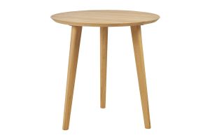 Tavolo da pranzo rotondo in legno chiaro di rovere massello D75 cm OKSANA