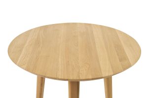 Tavolo da pranzo rotondo in legno chiaro di rovere massello D75 cm OKSANA
